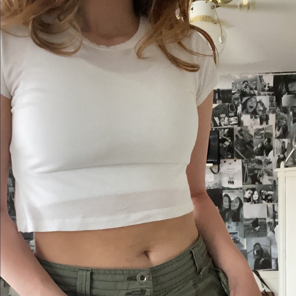 white crop top